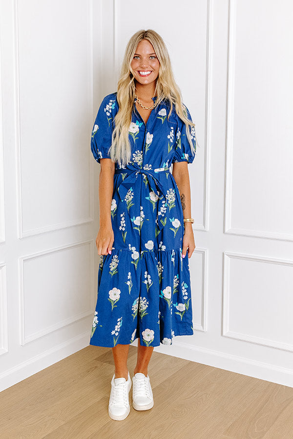 Premium Southern Countryside Floral Midi Dress