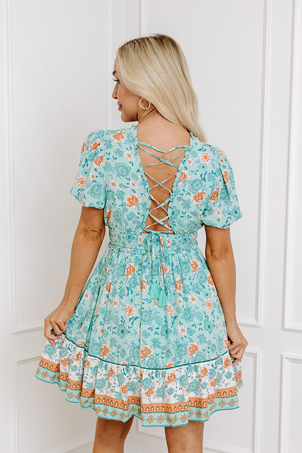 Premium Sunday Strolls Floral Mini Dress in Mint - Ultimate Brunch Style