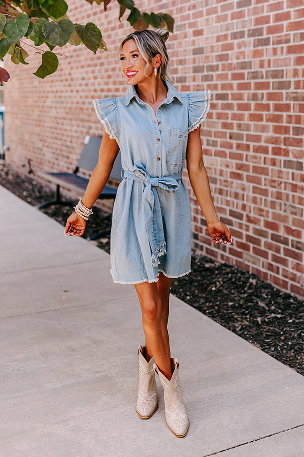 Premium Aleena Chambray Mini Dress - Ultimate Style Upgrade