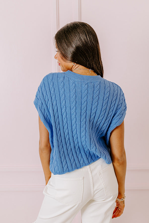 Premium Ocean Blue Destiny Knit Top - Upgrade Your Style