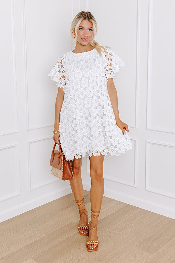 Ultimate Dainty Darling Crochet Mini Dress - White