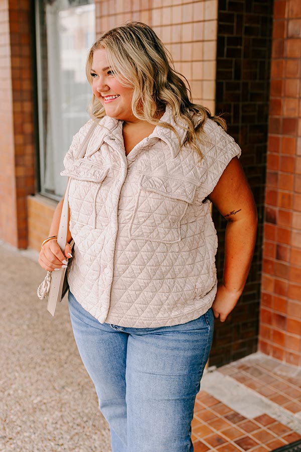 Premium Cedar Creek Quilted Vest - Cream Curves | Cozy Layering Essential