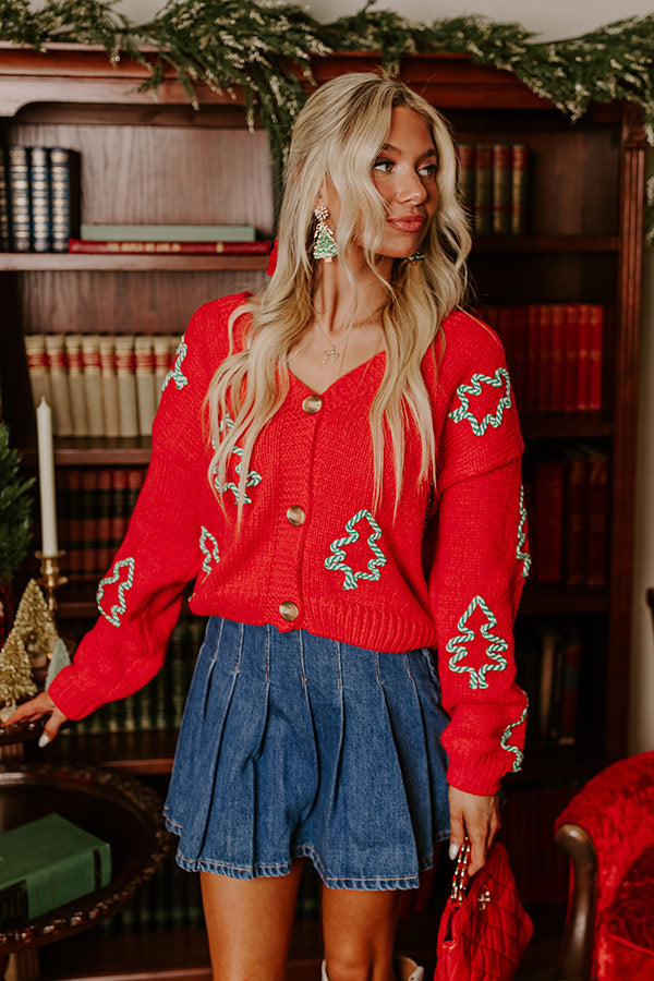 Premium Christmas Tree Knit Cardigan - Festive & Cozy