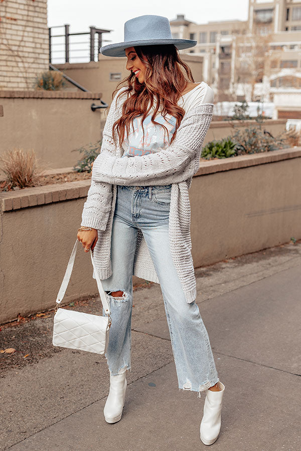 Ultimate Light Grey Knit Cardigan - Cozy Fall Essential