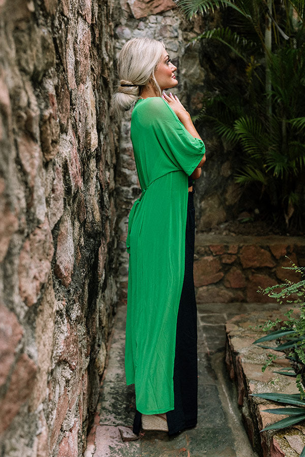 Premium Kelly Green Rooftop Pool Chiffon Overlay