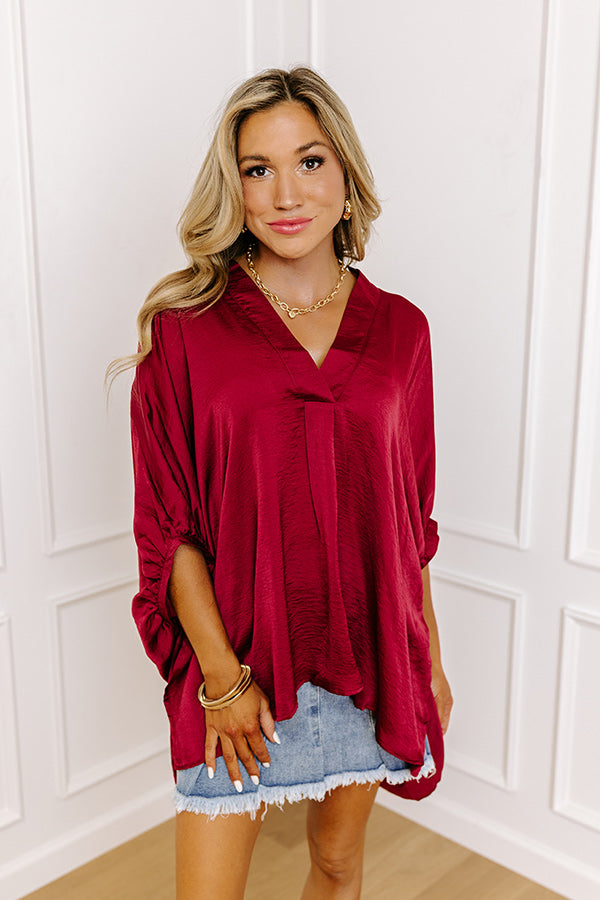 Premium Wine Shift Top - Ultimate Chic Style