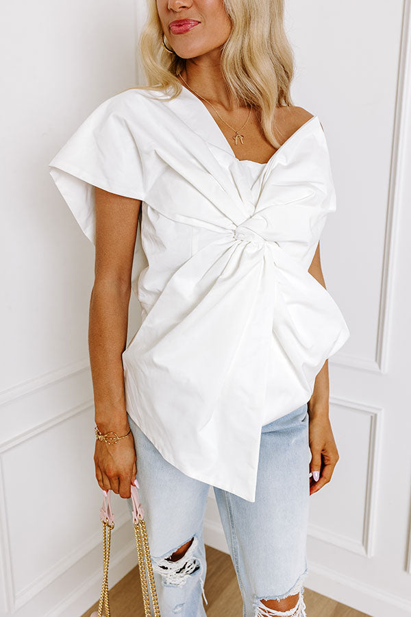 Premium Runway Ready One Shoulder Bow Top