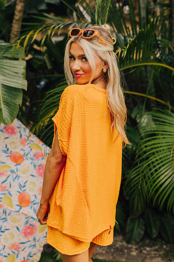 Ultimate Maldives Escape Oversized Terry Top - Premium Orange