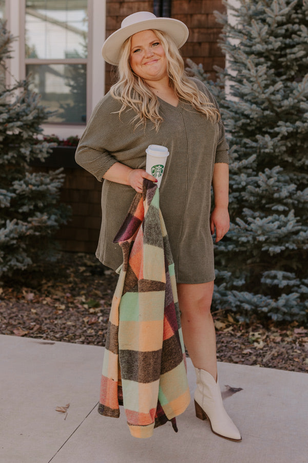 Premium Olive Shift Dress – Ultimate Casual Chic