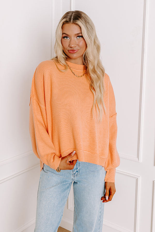 Premium Nectarine Knit Sweater - Ultimate Road Trip Essential