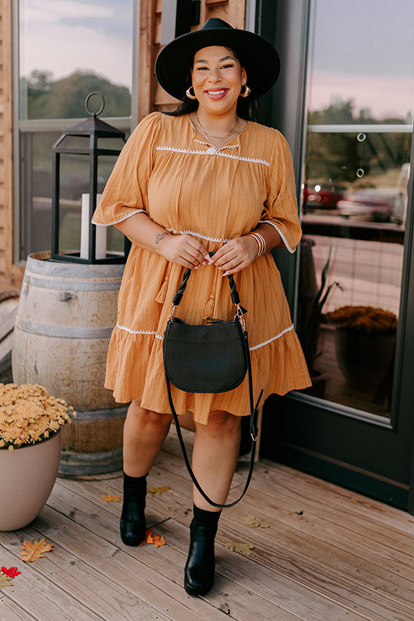 Ultimate Mustard Curves Tiered Mini Dress