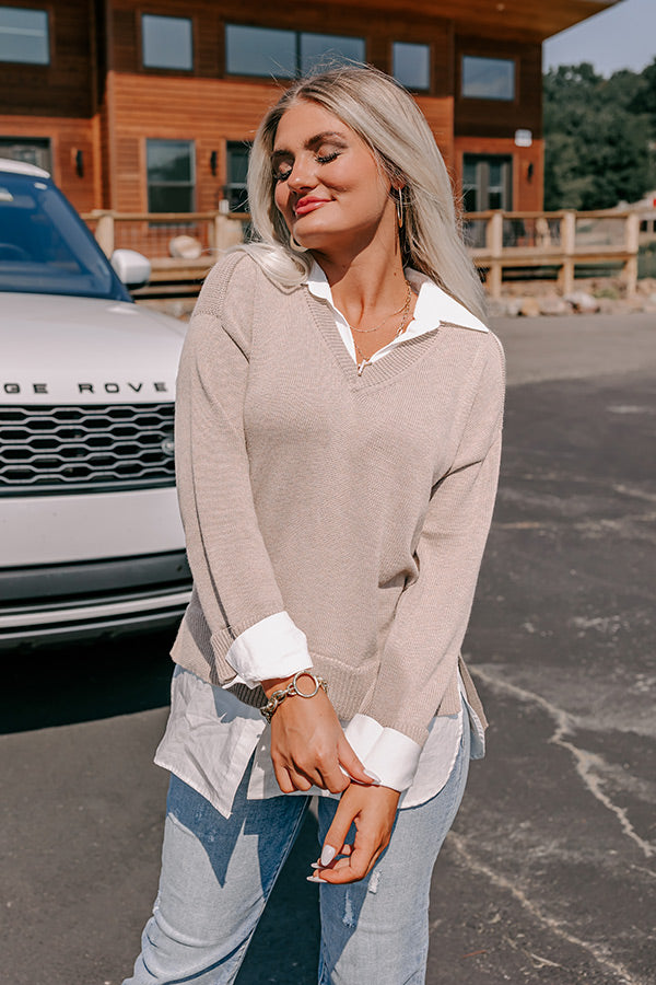 Premium Taupe Knit Sweater Top - Ultimate Comfort & Style