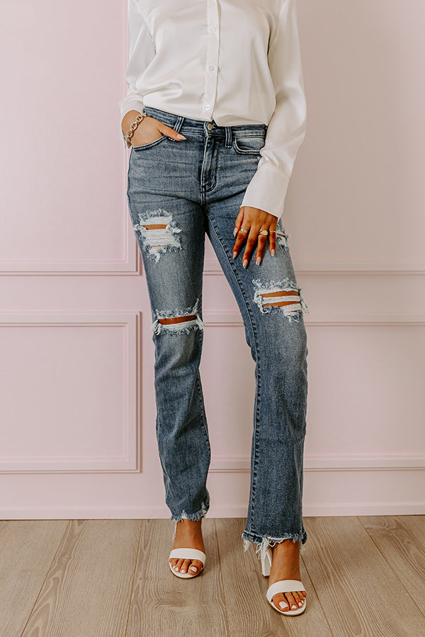 Judy Blue The Alexa Premium Midrise Distressed Jean - Ultimate Style Upgrade