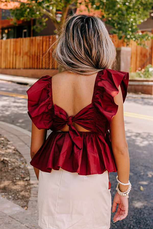 Premium Maroon Peplum Top - Ultimate Flattering Fit