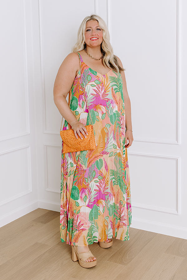 Ultimate Tropical Cabana Chiffon Maxi Dress for Curves