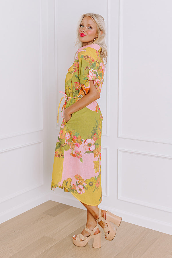 Premium Floral Midi Dress - Ultimate Summer Stroll Essential