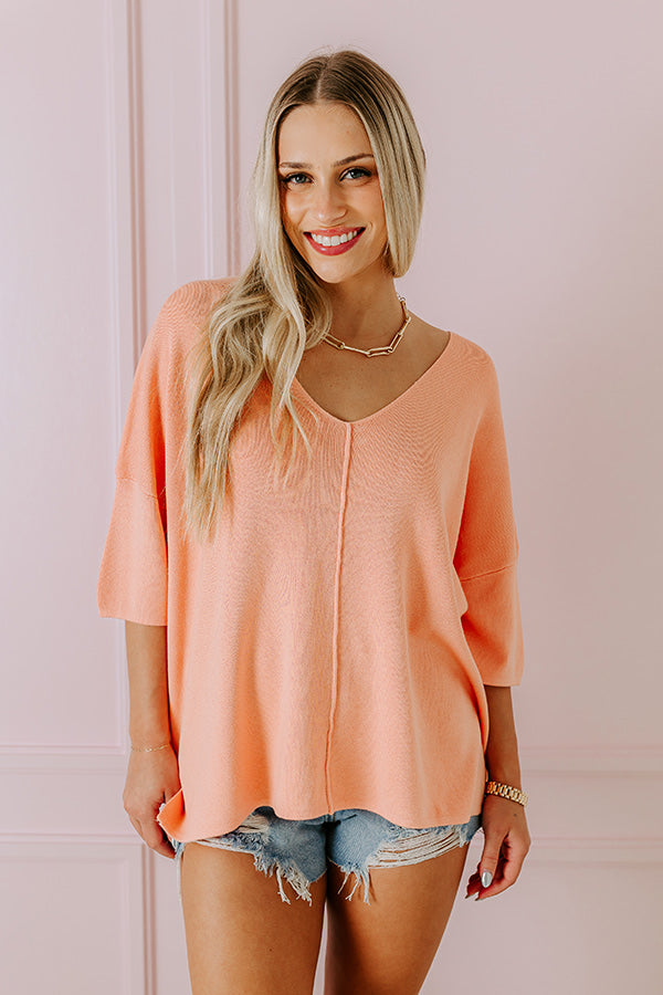 Premium Light Coral Shift Top - Casual Chic Style