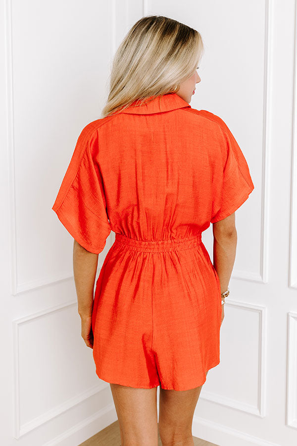 Premium Tangerine Coastline Romper - Ultimate Summer Style