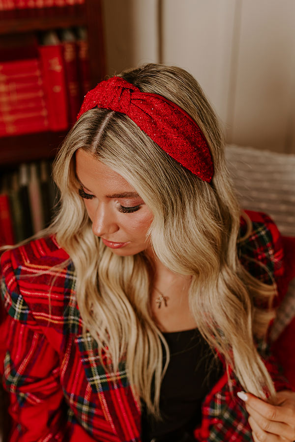 Premium Holiday Harmony Tweed Headband - Ultimate Red Style Upgrade