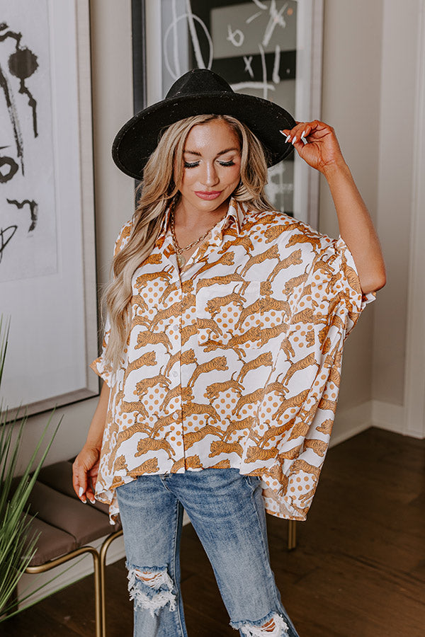 Premium Fiercely In Love Oversized Button-Up Shirt