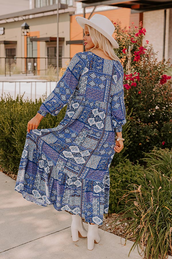 Ultimate Orchard Oasis Paisley Maxi Dress - Premium Blue Floral Elegance