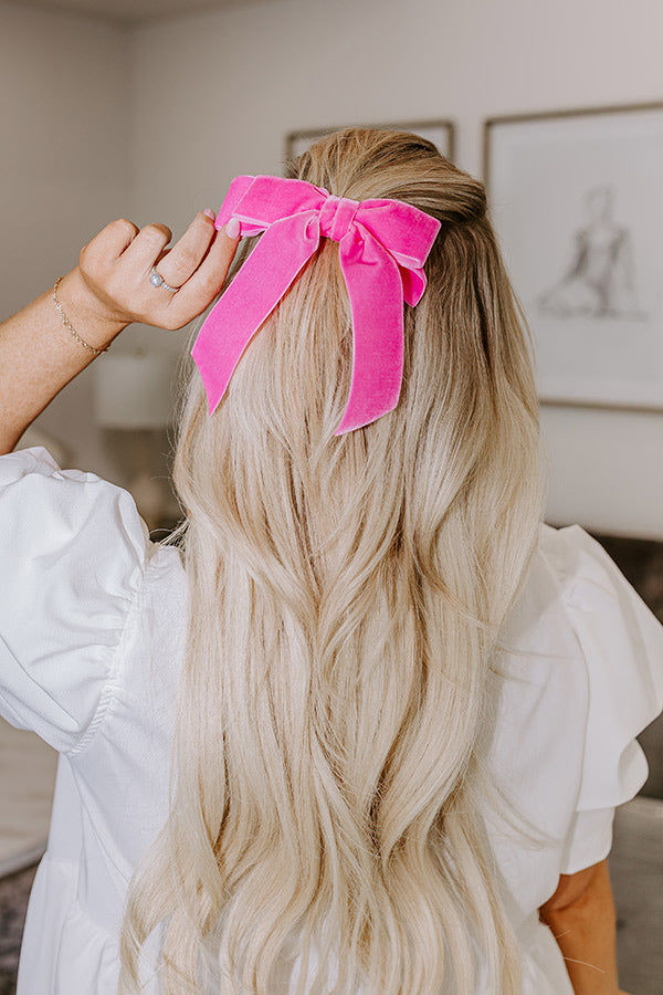 Premium Velvet Bow Hair Clip - The Judy Short