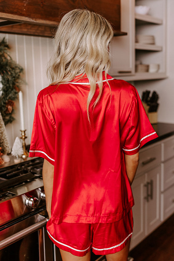 Premium Sweet Dreams Satin Pajama Top - Ultimate Comfort in Red