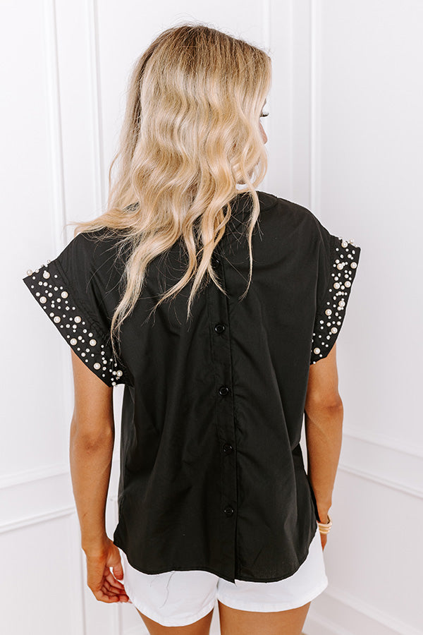 Premium Spotlight Delight Embellished Top - Ultimate Black Elegance