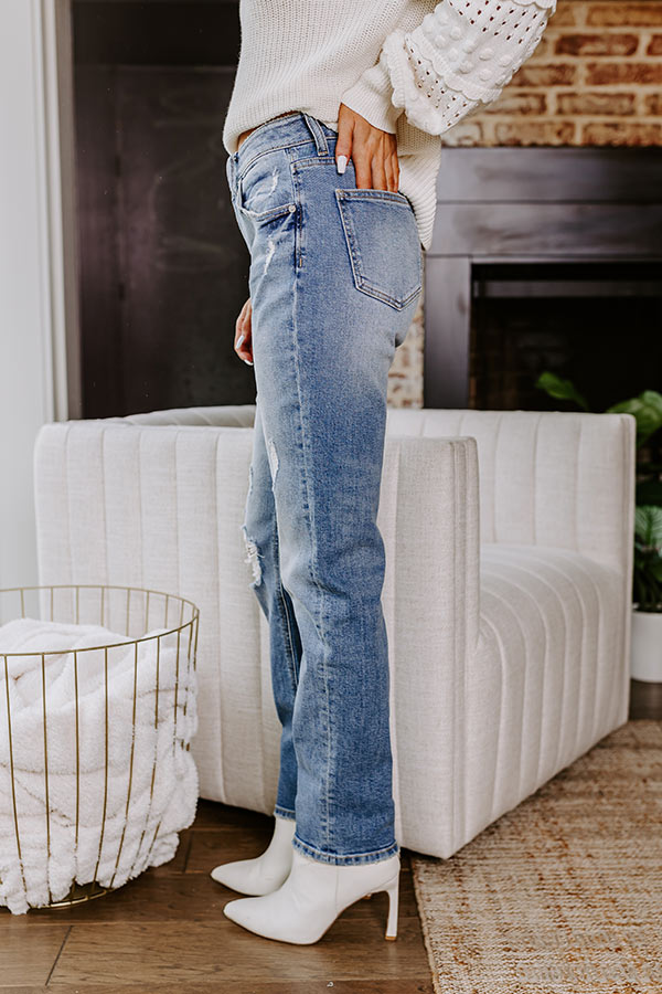 KanCan Reese Premium High Waist Distressed Straight Leg Jean