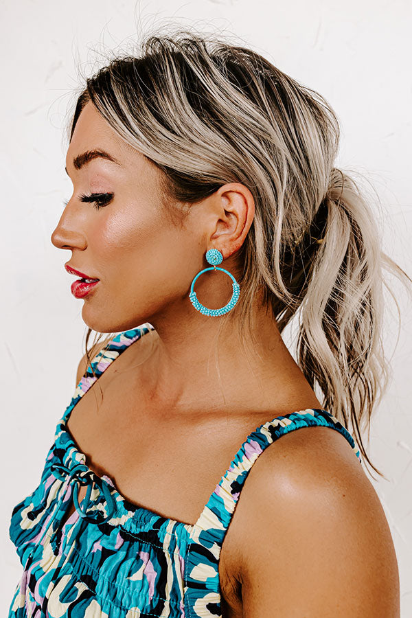 Premium Turquoise Beaded Hoop Earrings - Ultimate Style Upgrade