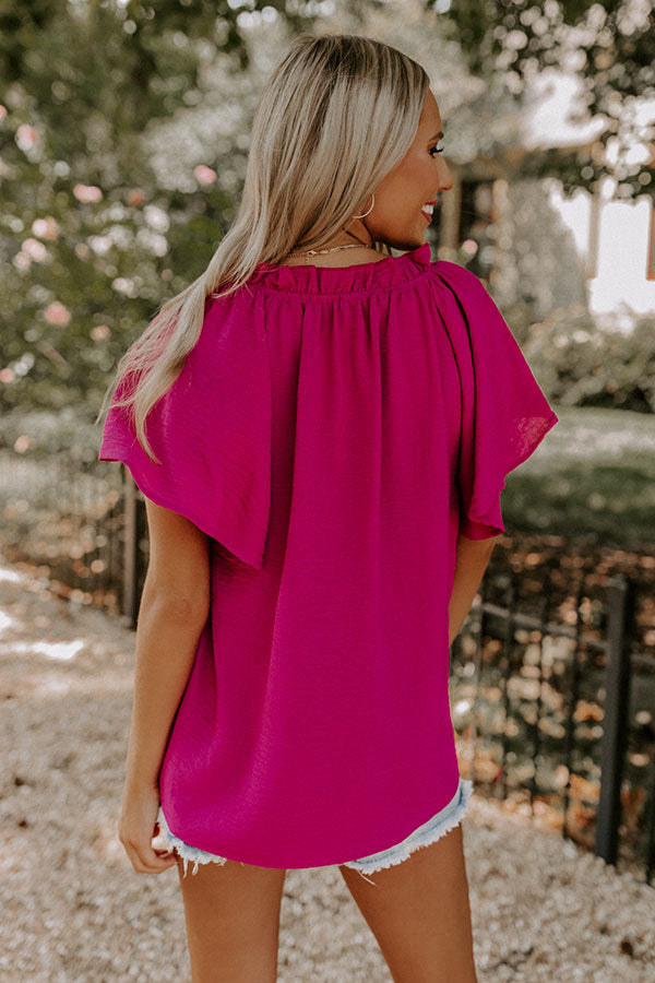 Ultimate Fuchsia Ruffle Shift Top - Stylish & Lightweight