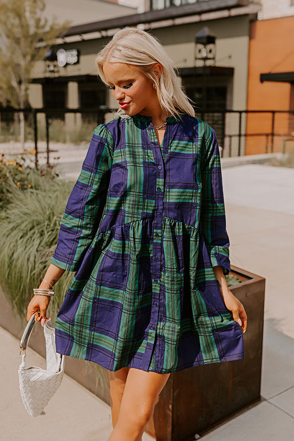 Premium Chic Harvest Plaid Mini Dress - Green | Ultimate Style Upgrade