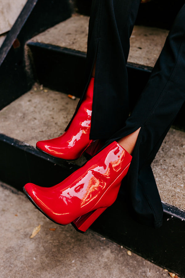 Premium Yasmine Red Patent Bootie - Ultimate Style Upgrade