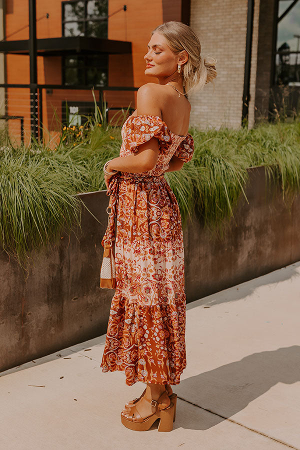 Premium Floral Midi Dress - Chasing Sunsets Collection