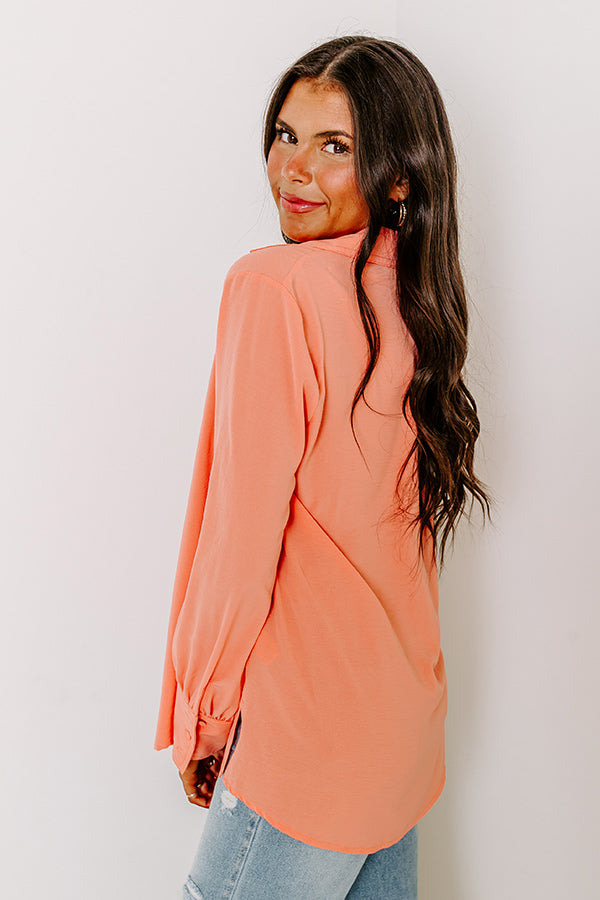 Premium Charleston Getaway Shift Top - Coral