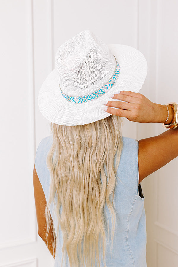 Premium White Woven Fedora Hat - Sunny Refresh Collection