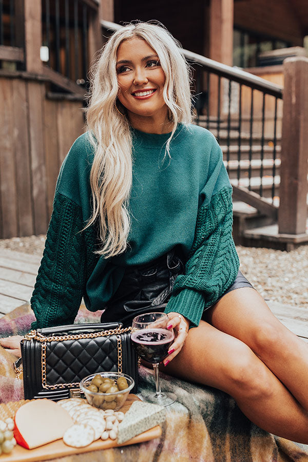 Premium Hunter Green Cable Knit Sweater - Ultimate Comfort & Style