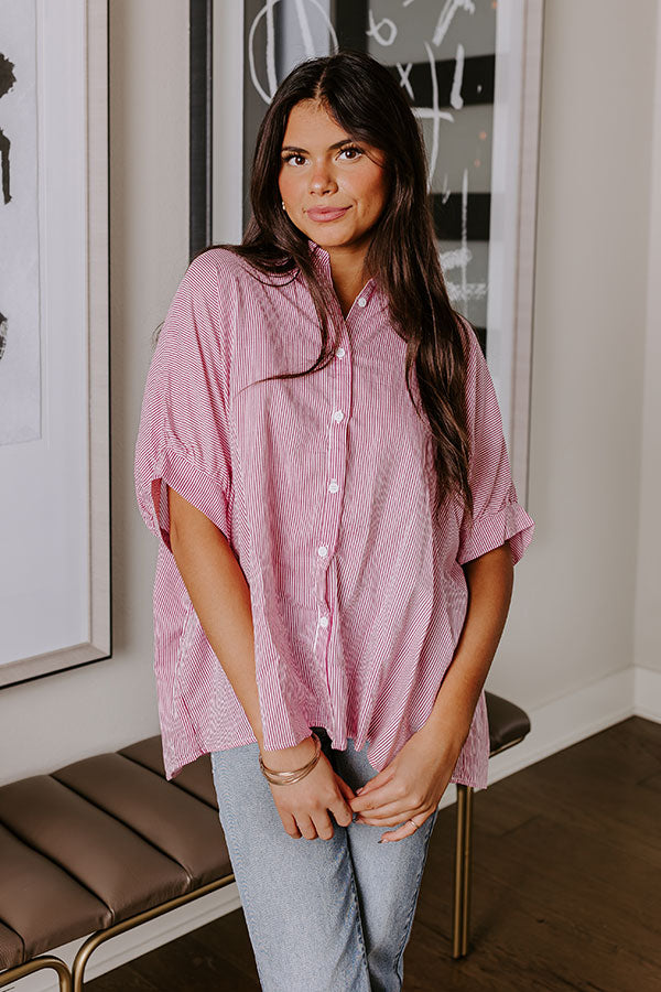 Premium Pink Striped Button-Up Shirt - Casual Chic Style