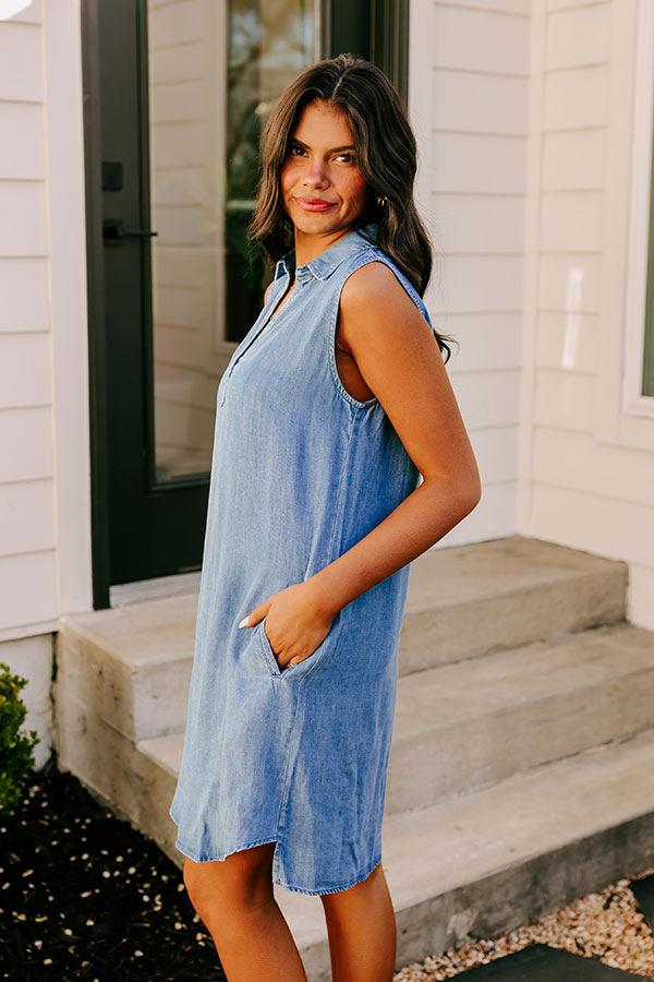 Premium Coast-to-Coast Chambray Mini Dress