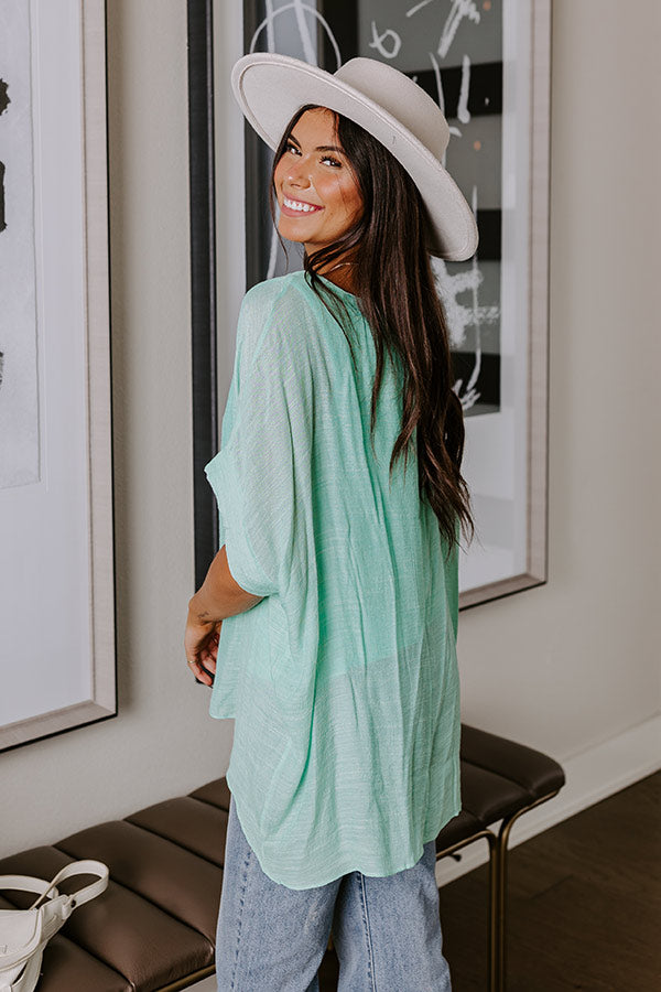 Premium Grateful Life Shift Top - Mint Green Comfort