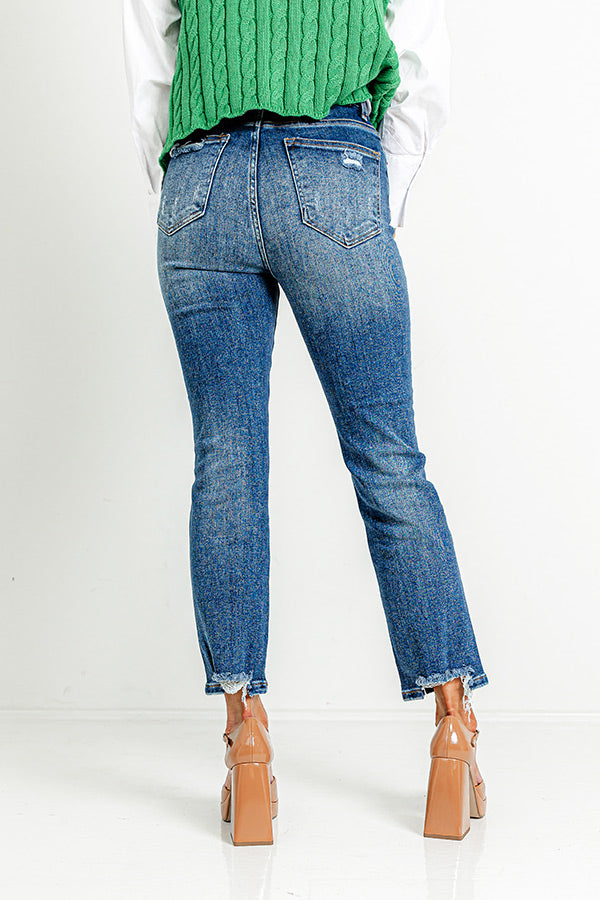 Premium Hartlen High Waist Distressed Jeans - Dark Wash | Ultimate Style & Comfort