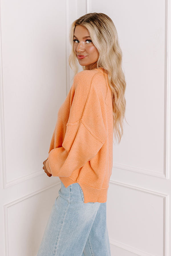 Premium Nectarine Knit Sweater - Ultimate Road Trip Essential