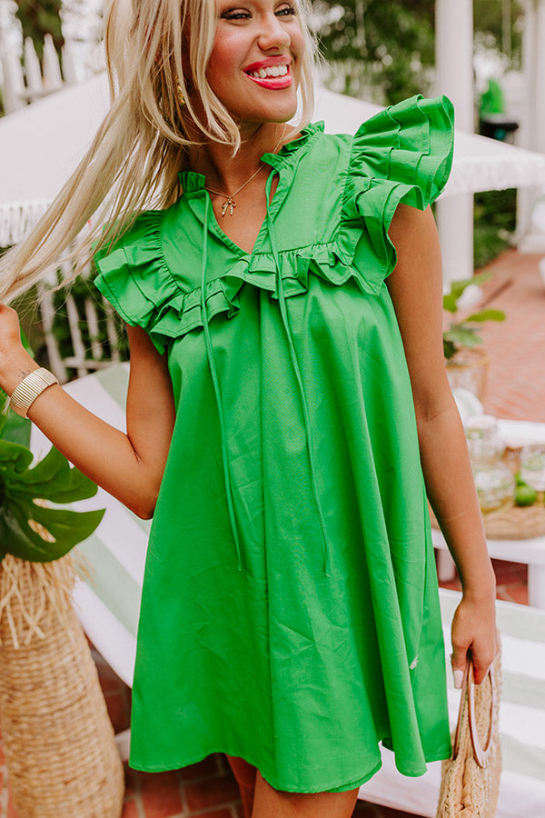 Premium Chic Ruffle Mini Dress in Kelly Green - Ultimate Style Upgrade