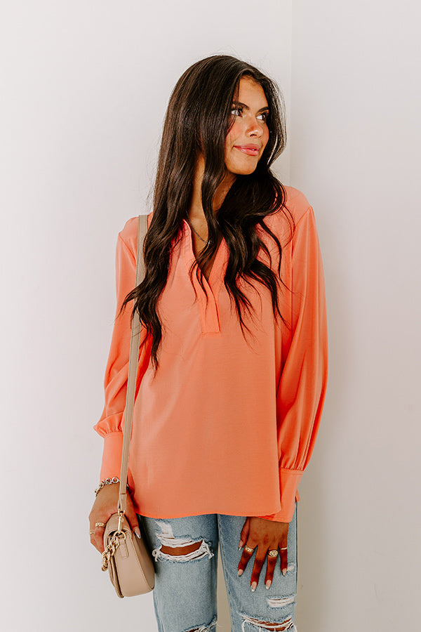 Premium Charleston Getaway Shift Top - Coral