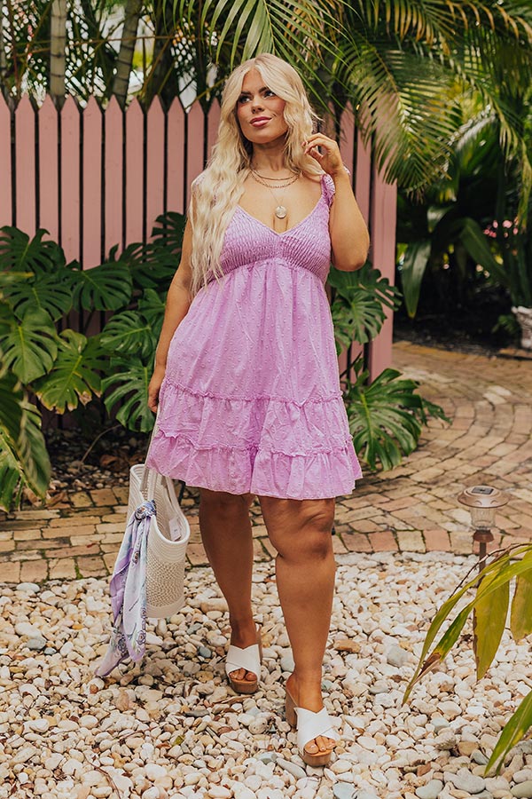 Ultimate Lavender Curves Smocked Mini Dress for Adventure Seekers