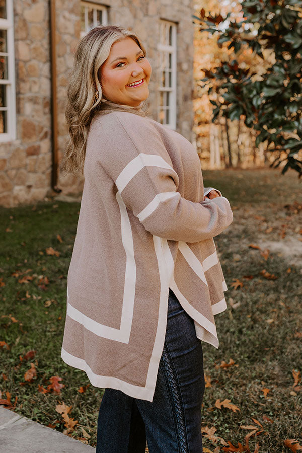 Premium Oversized Knit Sweater - Taupe Curves