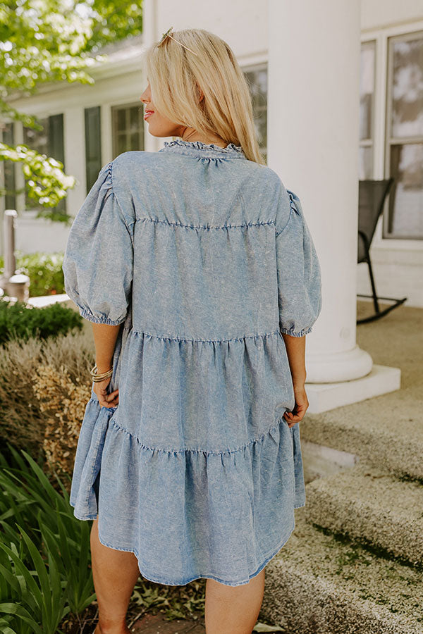 Ultimate Downtown Daze Chambray Mini Dress - Curves Edition