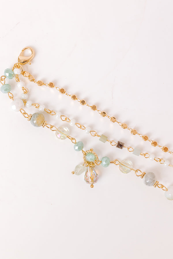 Luxe Aruba Cruise Bracelet in Mint - Premium Layered Design