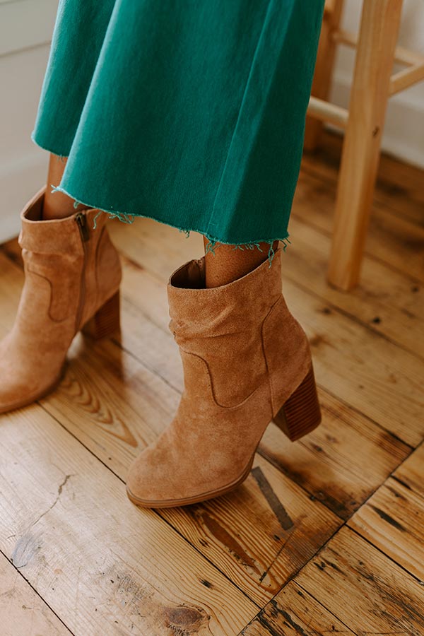 Ultimate Light Camel Faux Suede Bootie - Last Call Edition