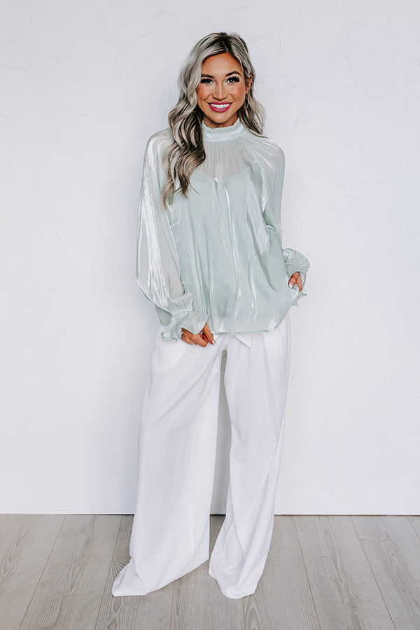 Ultimate Romantic Mint Chiffon Shift Top